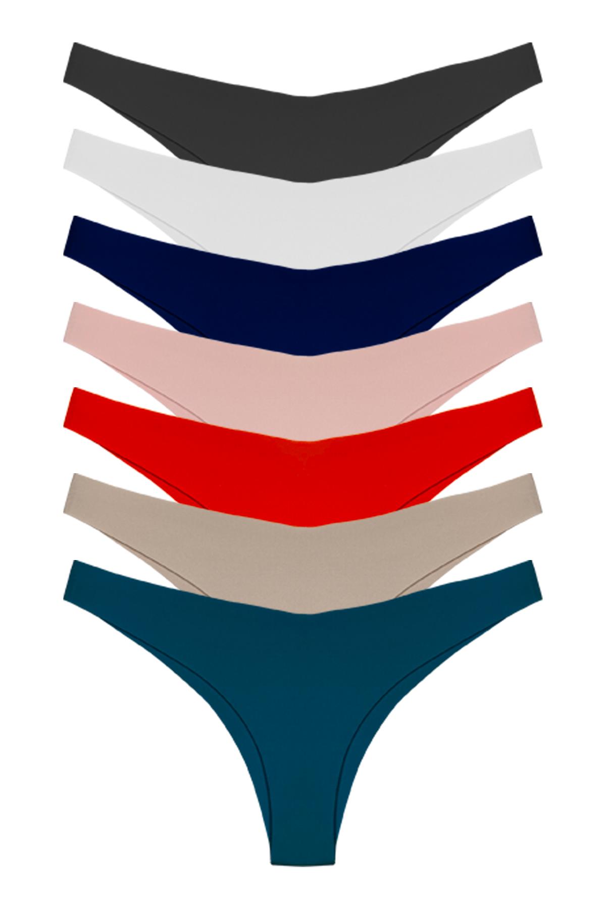 Basic İz Yapmayan Lazer Kesim Brezilya Külot 7li Paket