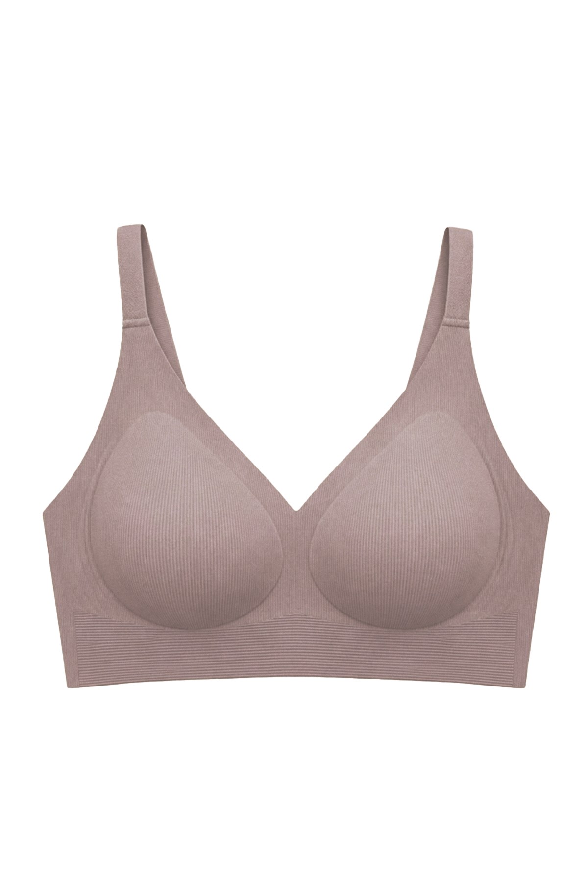 Seamless Bra - Velora | Kahverengi Lazer Kesim Balensiz Rib Dokulu Dikişsiz Kadın Sütyen