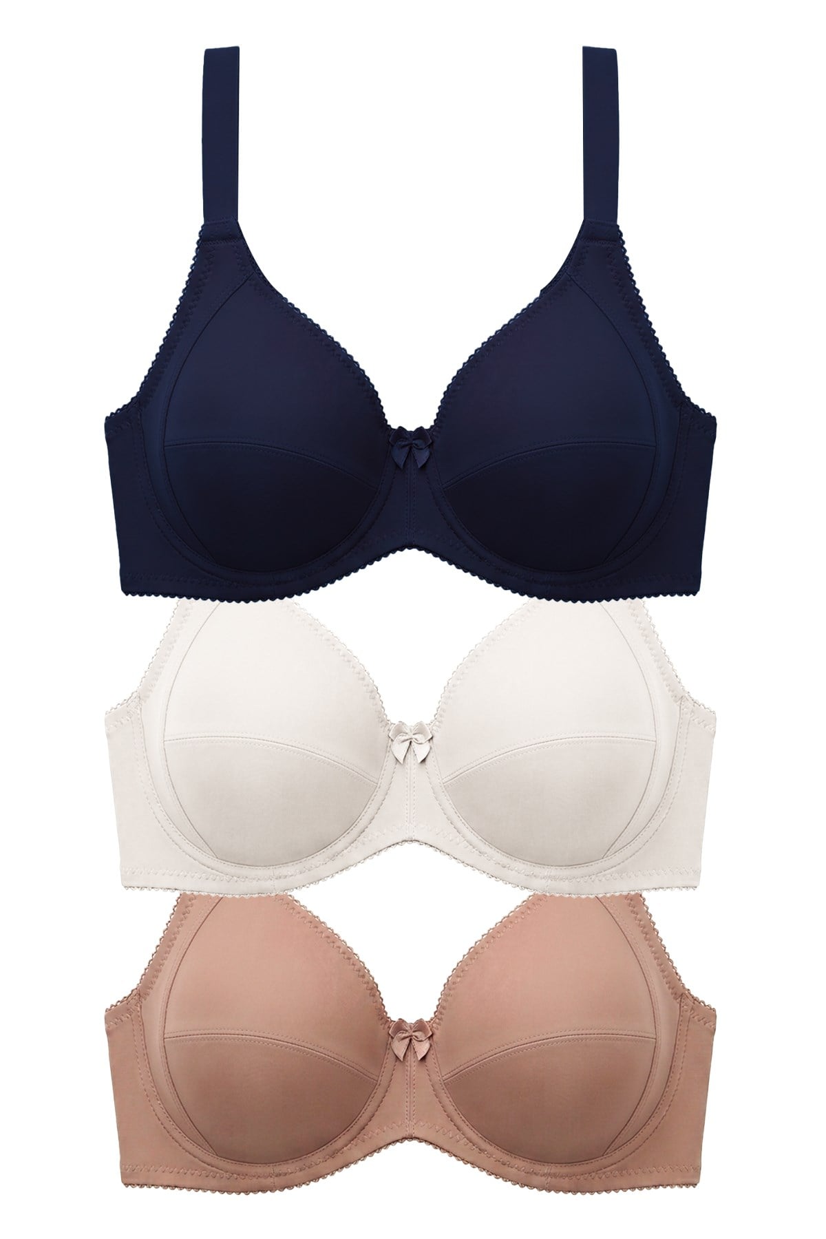 Bra - Novia | Büyük Beden Micro Balenli Minimizer Ayarlanabilir Askılı Kadın Sütyen 3lü Paket