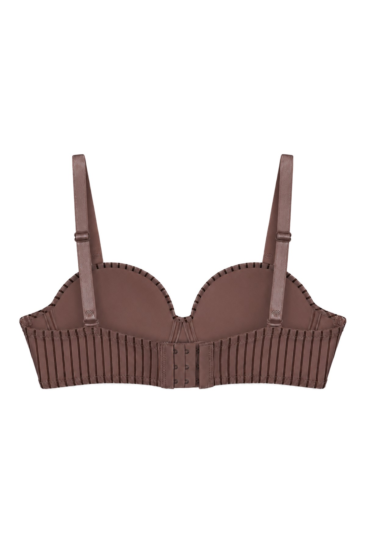 Seamless Bra - Striva | Kahverengi Mikro Çizgi Desenli Balenli Toparlayıcı Kadın Sütyen