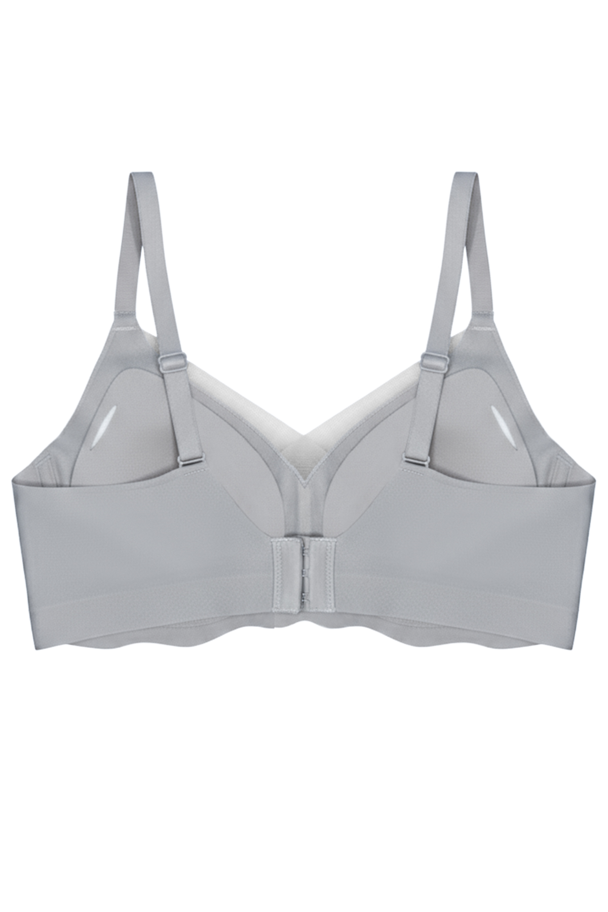 Seamless Bra - Touch | Gri Lazer Kesim Dikişsiz Tül ve Dalga Detaylı Balensiz Kadın Sütyen