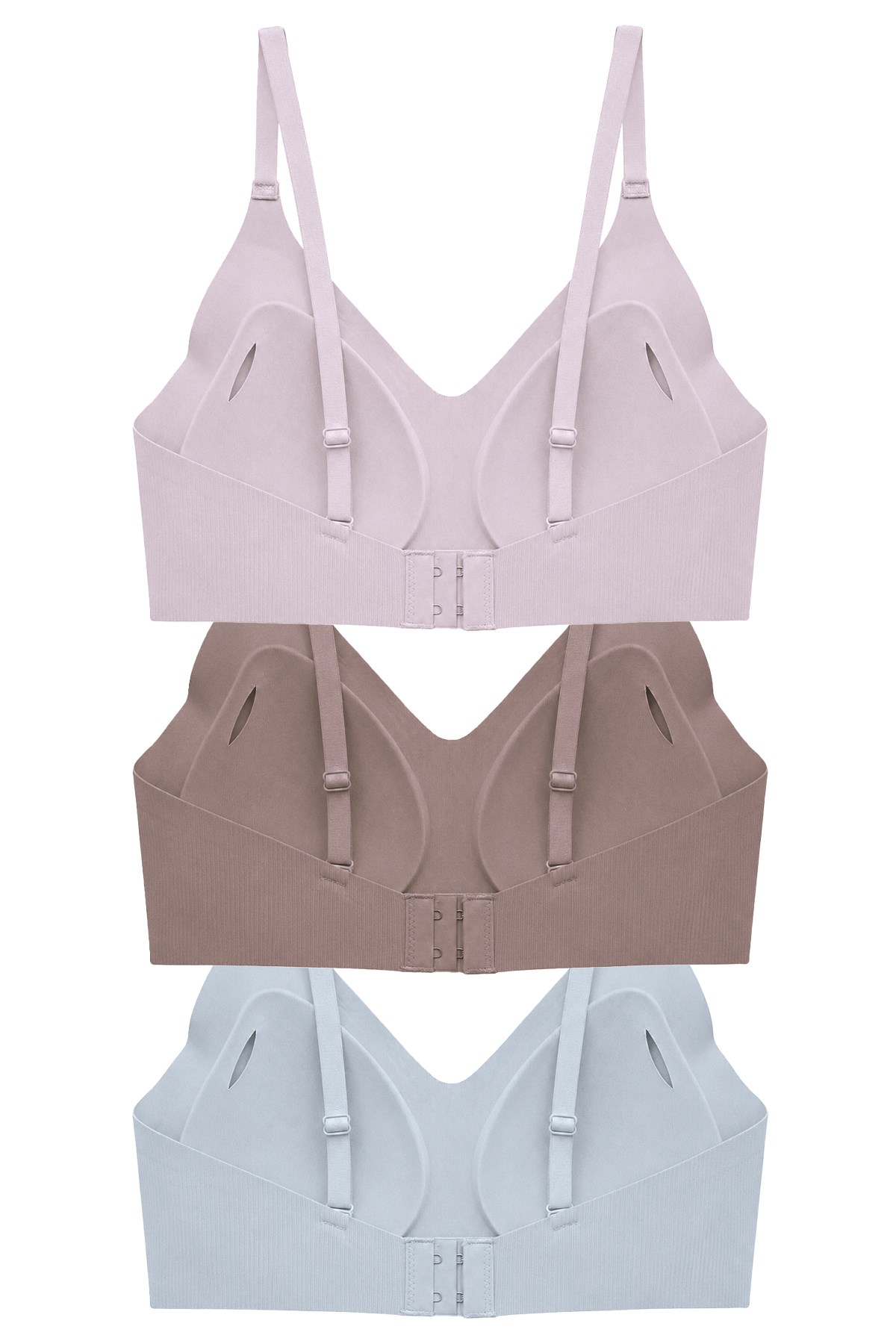 Seamless Bra - Elara | Lazer Kesim Balensiz İnce Fitil Dokulu Dikişsiz Kadın Sütyen 3lü Paket