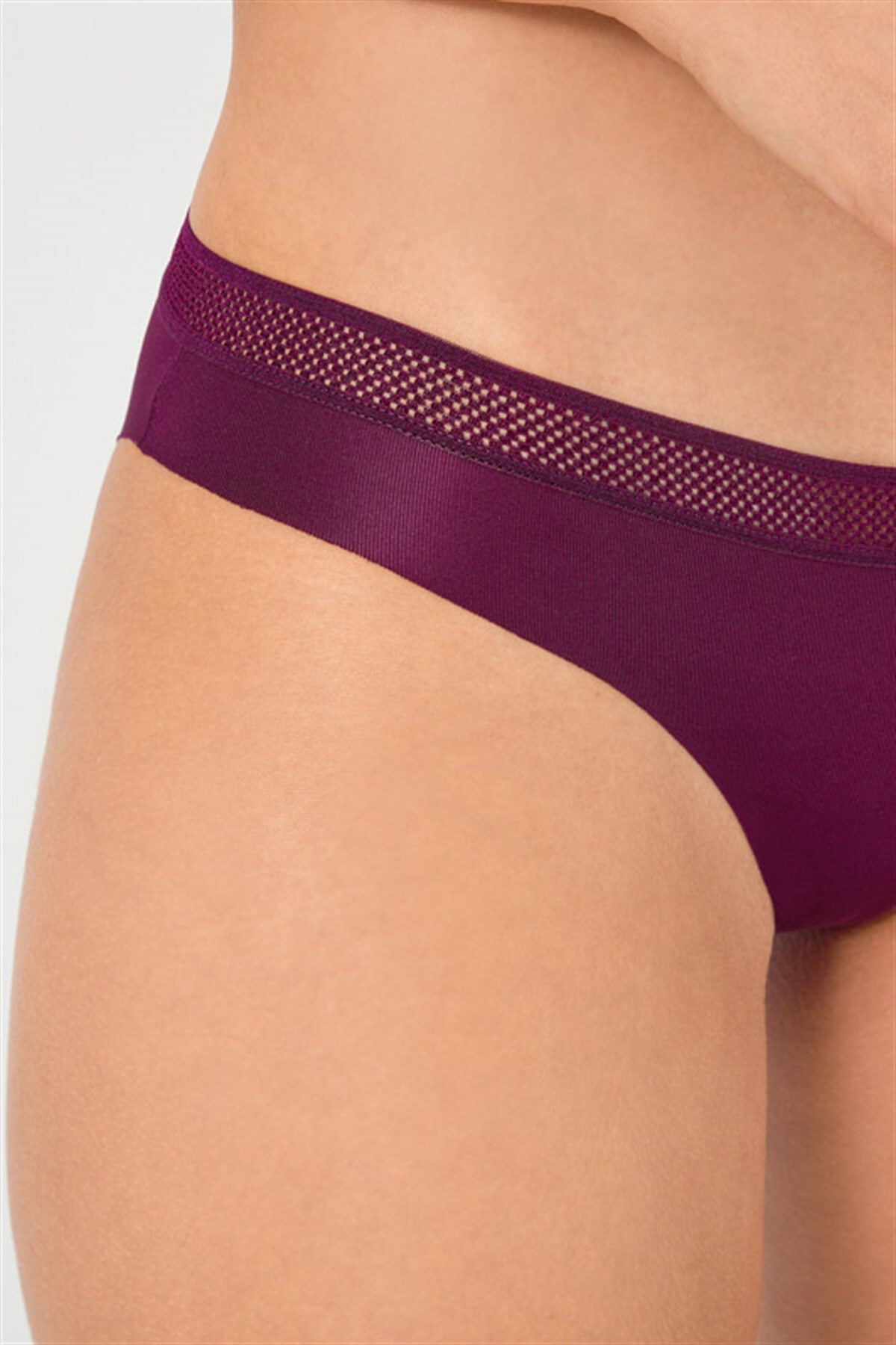 File Lastikli Lazer Kesim Bikini Külot 3lü Paket