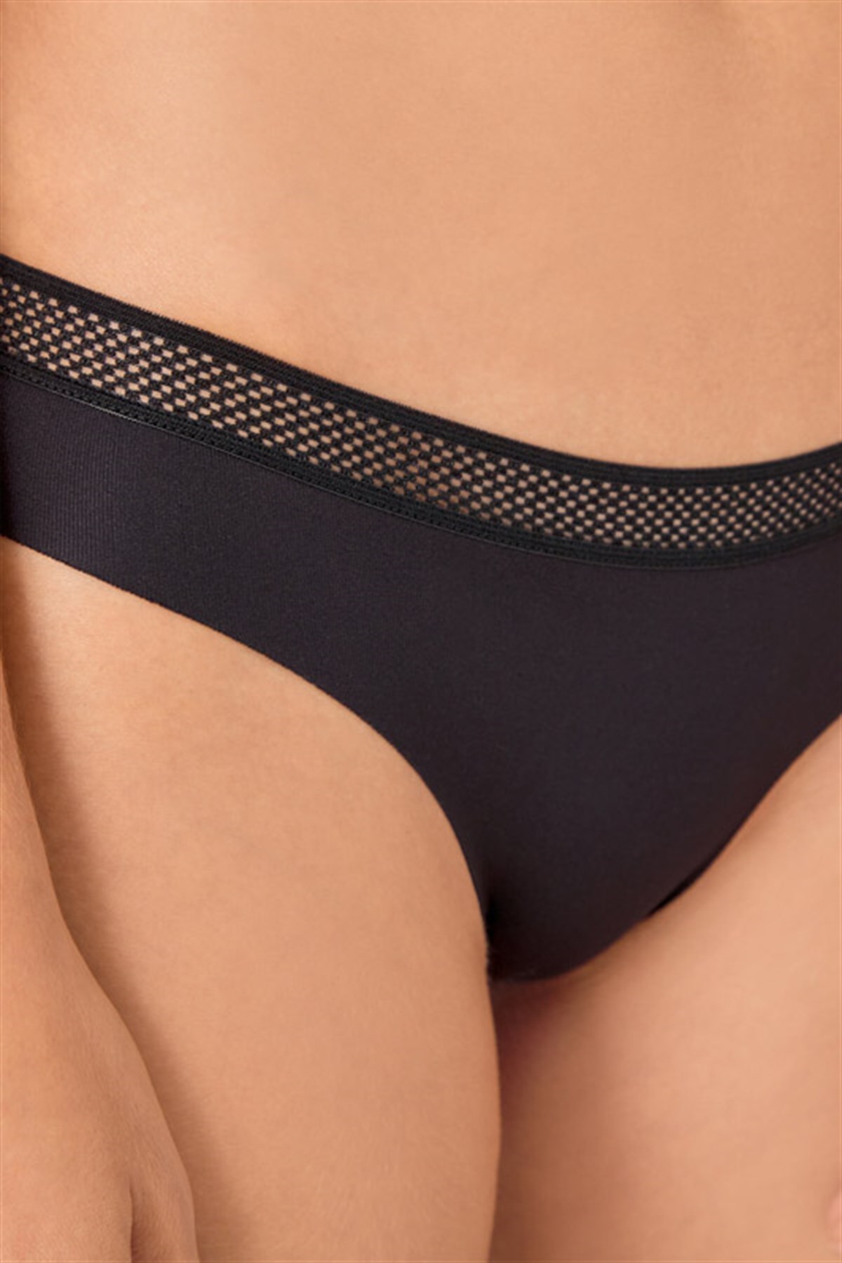 File Lastikli Lazer Kesim Bikini Külot 3lü Paket - 5