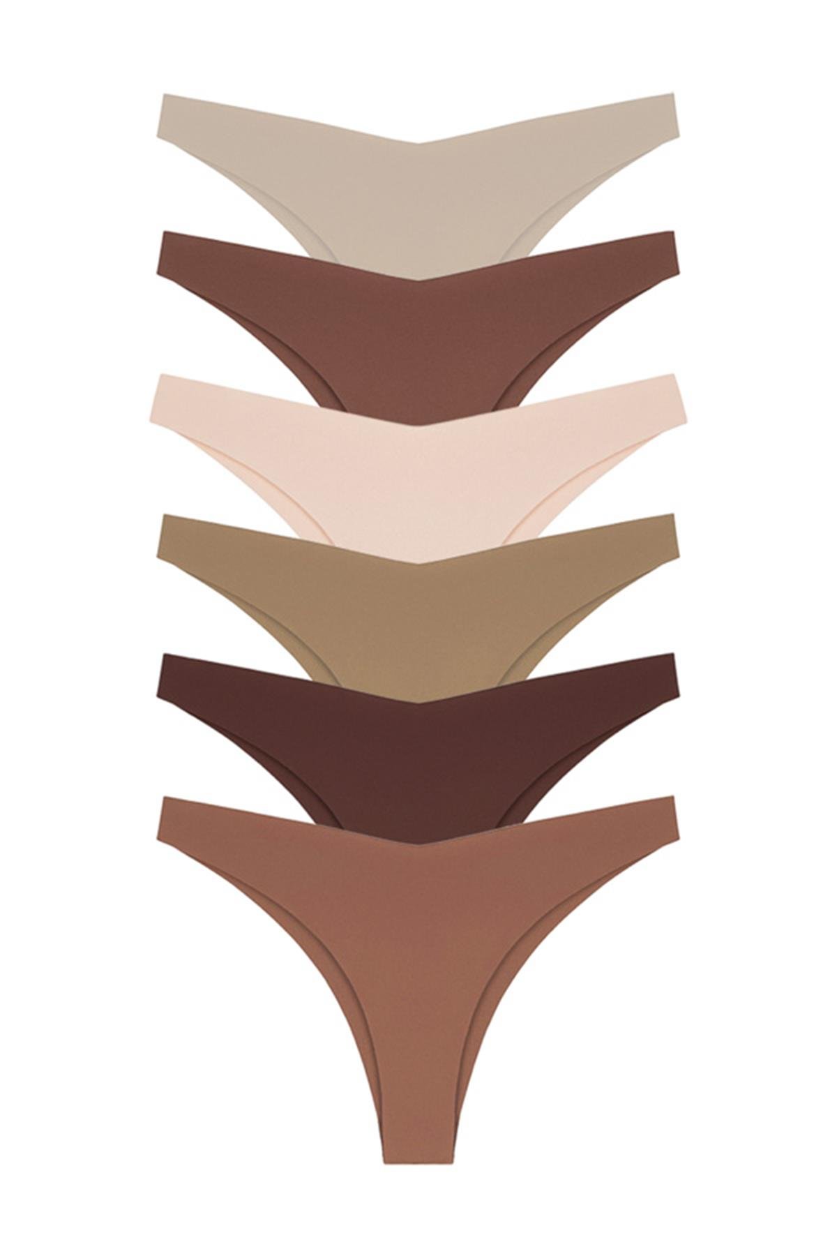 Lazer Kesim Kadın Brezilya Külot 6lı Paket