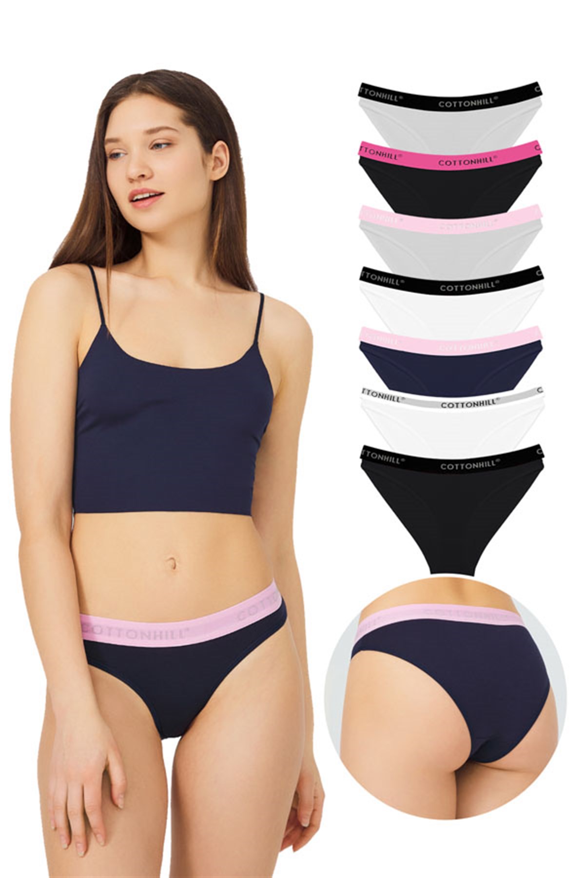 Pamuklu Basic Kadın Bikini Külot 7li Paket