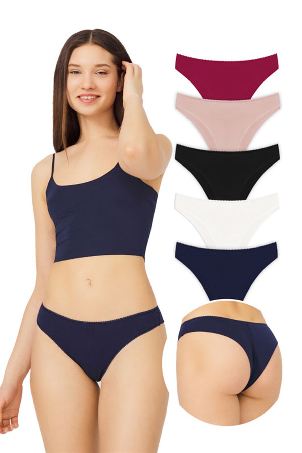 Pamuklu Basic Kadın Brezilya Külot 5li Paket