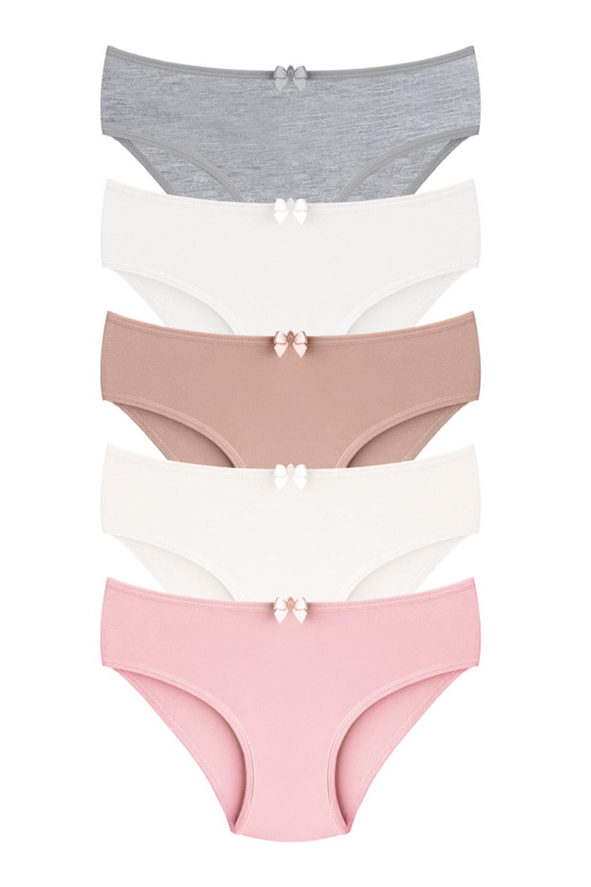 Penye Pamuklu Kız Çocuk Külot 5li Paket