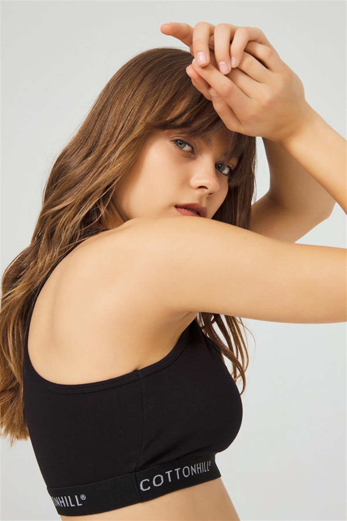 Siyah Basic Kaplı Pamuklu Balensiz Kadın Spor Sütyen Takımı