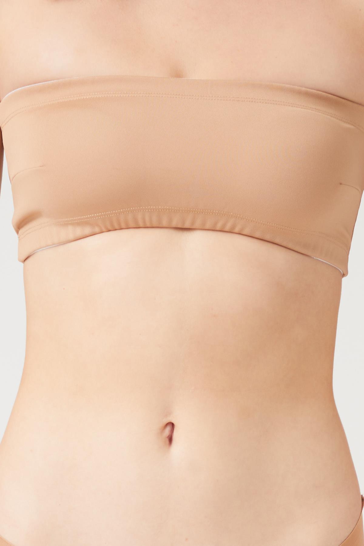 Straplez Crop Top Büstiyer Bronz
