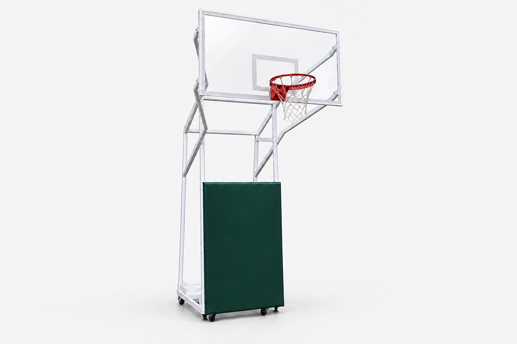 Bayspor BSE 114 Basketbol Potası 4 Direk Tekerlekli, Ağırlıklı, Seyyar 10 mm Cam (Ak.) Panya 105 x 180 cm. 20 Sabit Çember