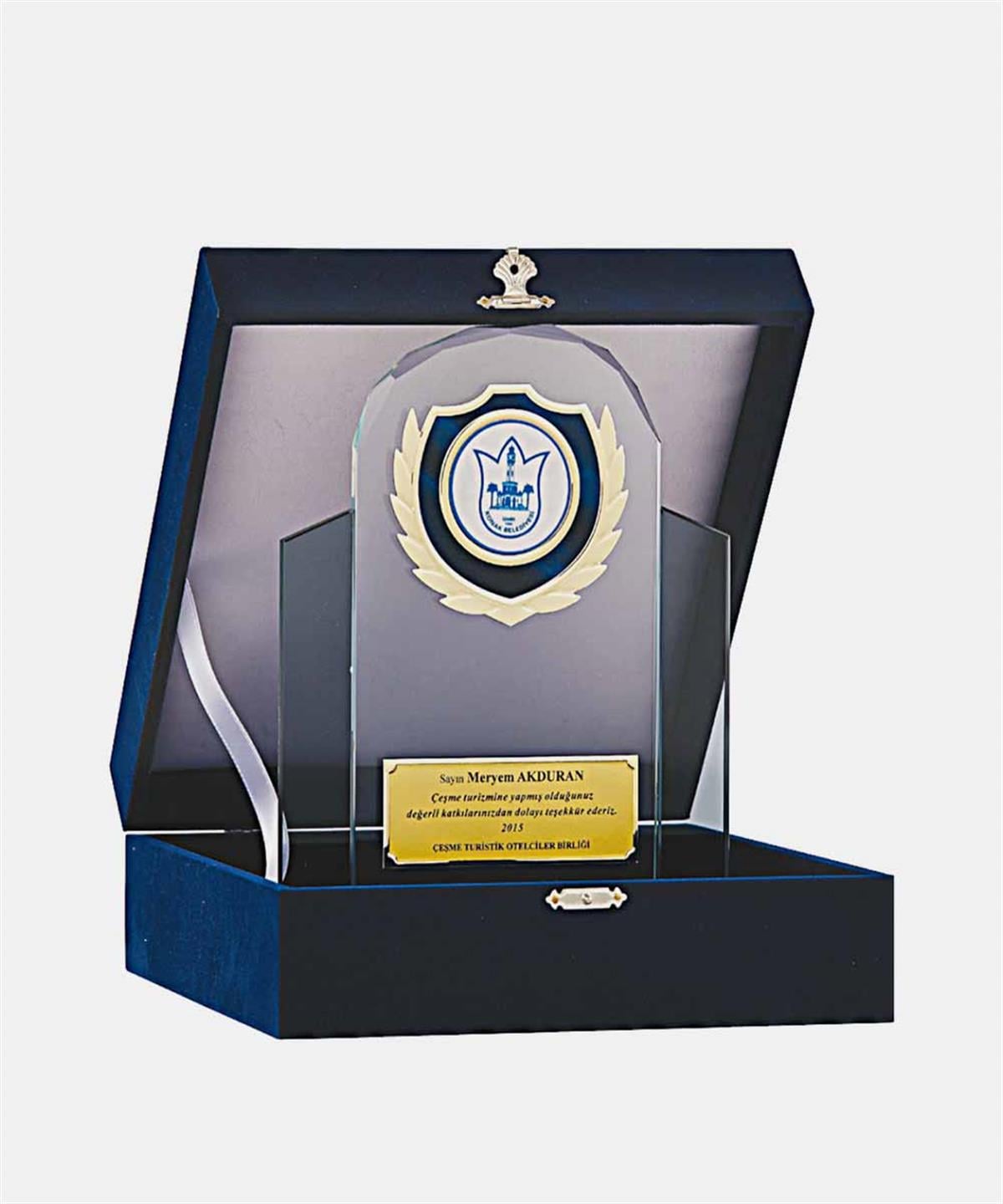 M194BaysporKristal PlaketlerBayspor M194 Kadife Kutulu Kristal Plaket 24 cm