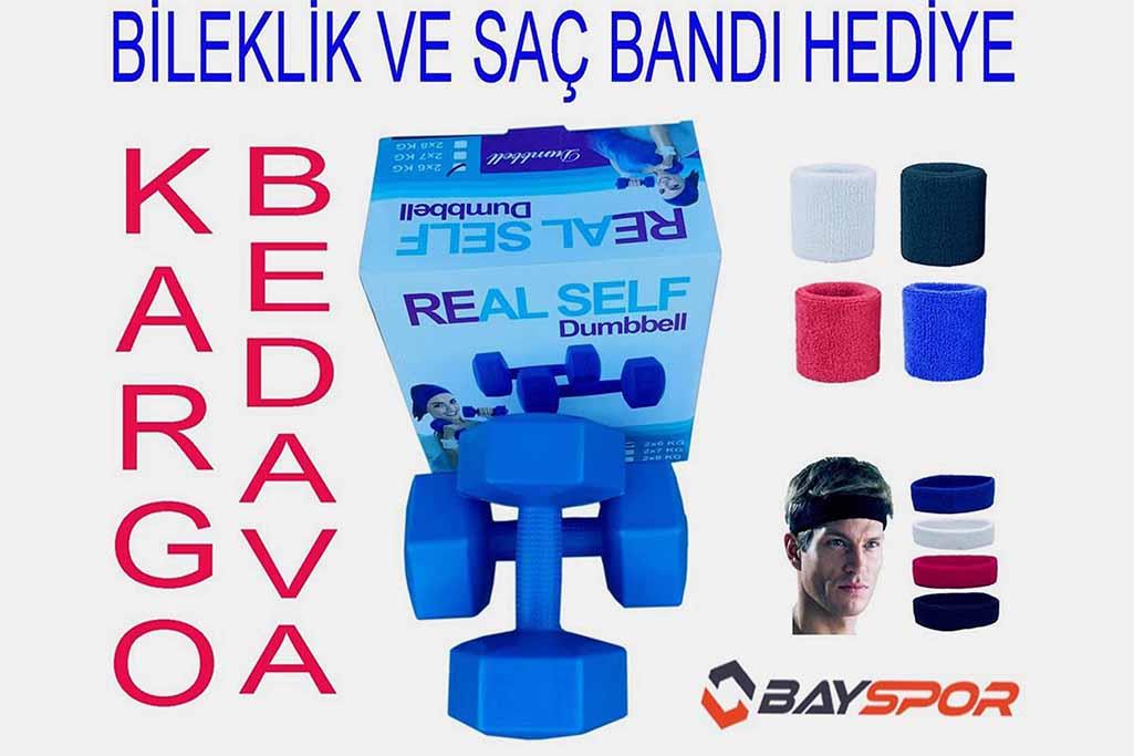 Bayspor 2 kg X 2 Adet Dambıl + Havlu Bileklik + Saç Bandı