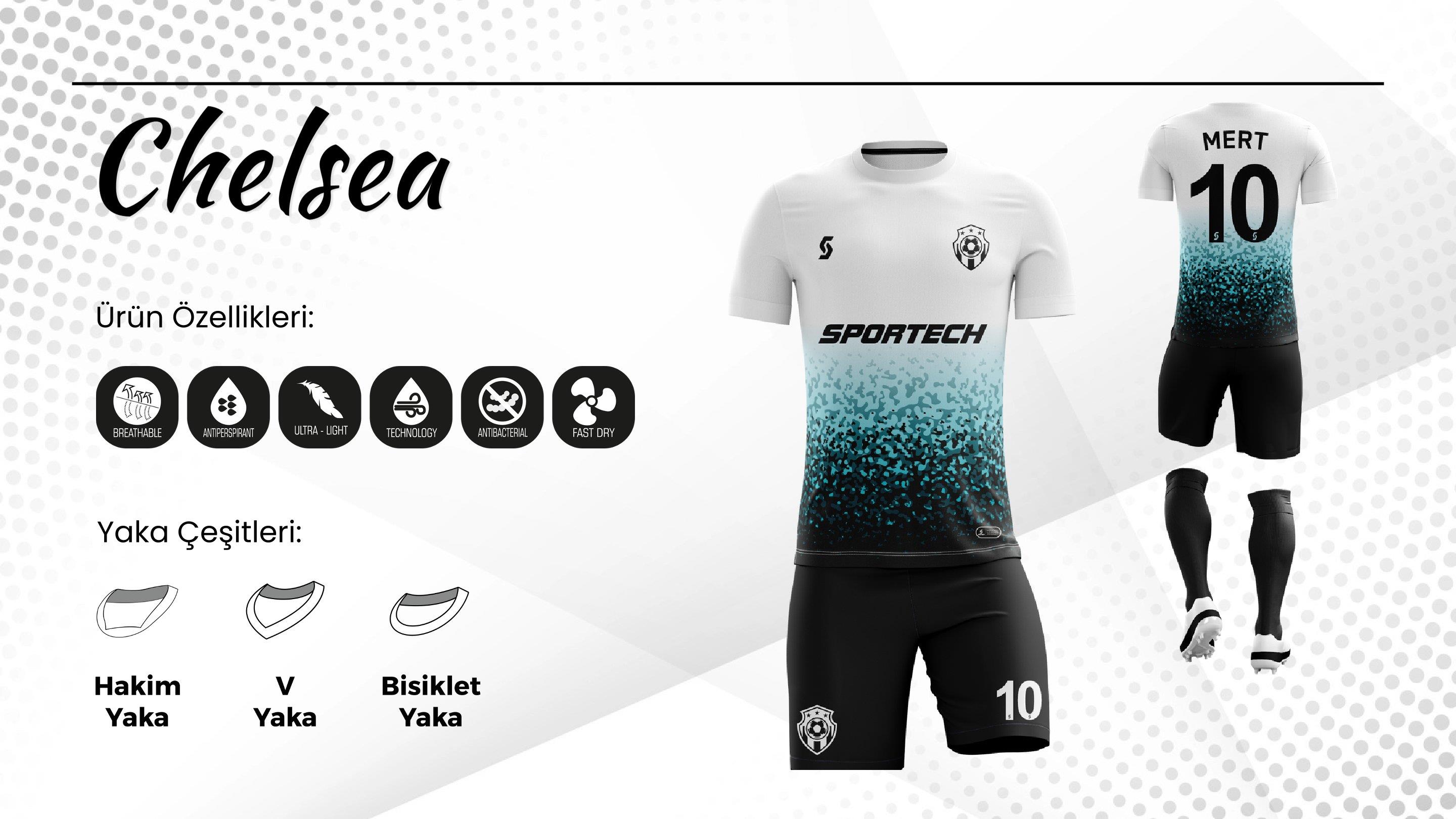 SPORTECH chelsea Dijital Futbol Forma Takımı