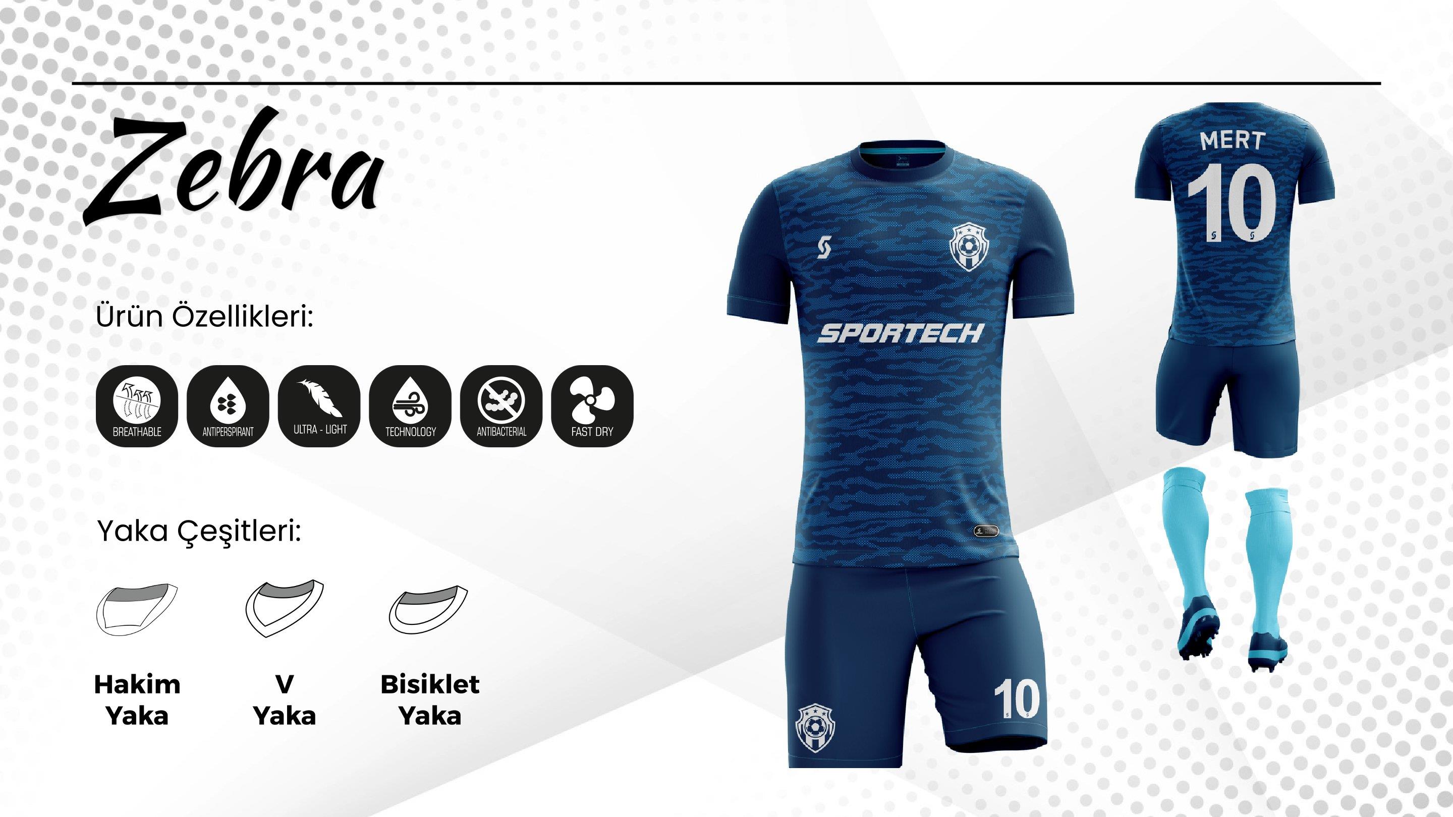 SPORTECH zebra Dijital Futbol Forma Takımı