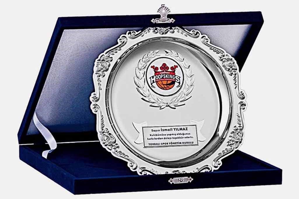Bayspor T52 20cm Gümüş Tabaklı Plaket
