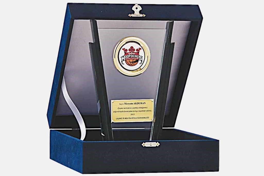 Bayspor M154 Kadife Kutulu Kristal Plaket 23 cm