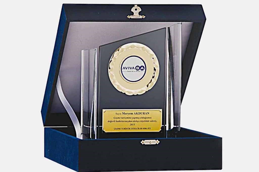 Bayspor M164 Kadife Kutulu Kristal Plaket 23 cm
