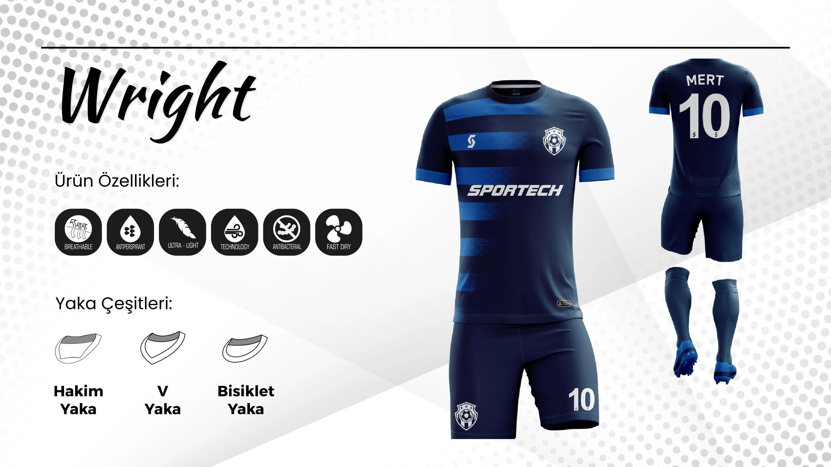 SPORTECH wright Dijital Futbol Forma Takımı