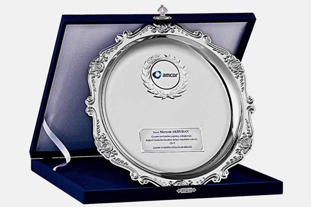 Bayspor M1 30cm Gümüş Tabaklı Plaket