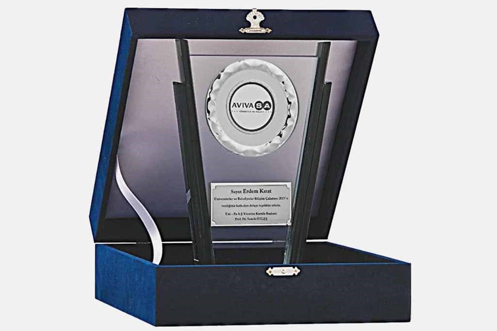 Bayspor M156 Kadife Kutulu Kristal Plaket 23 cm