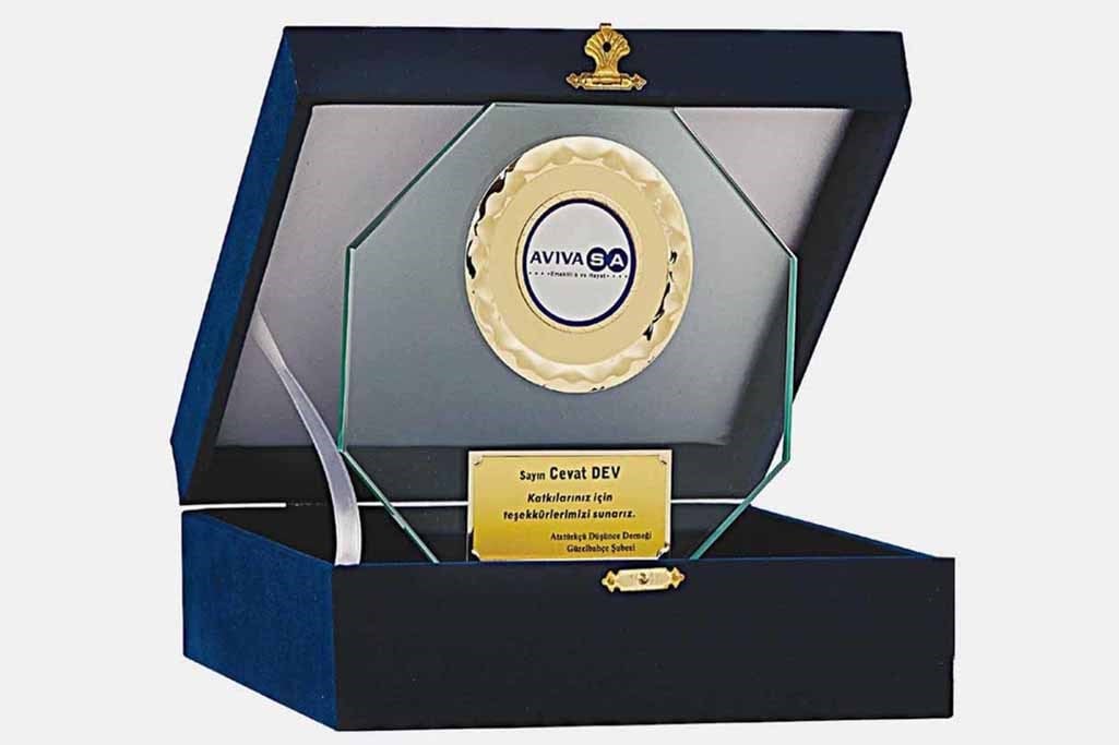 Bayspor M200 Kadife Kutulu Kristal Plaket 18 cm
