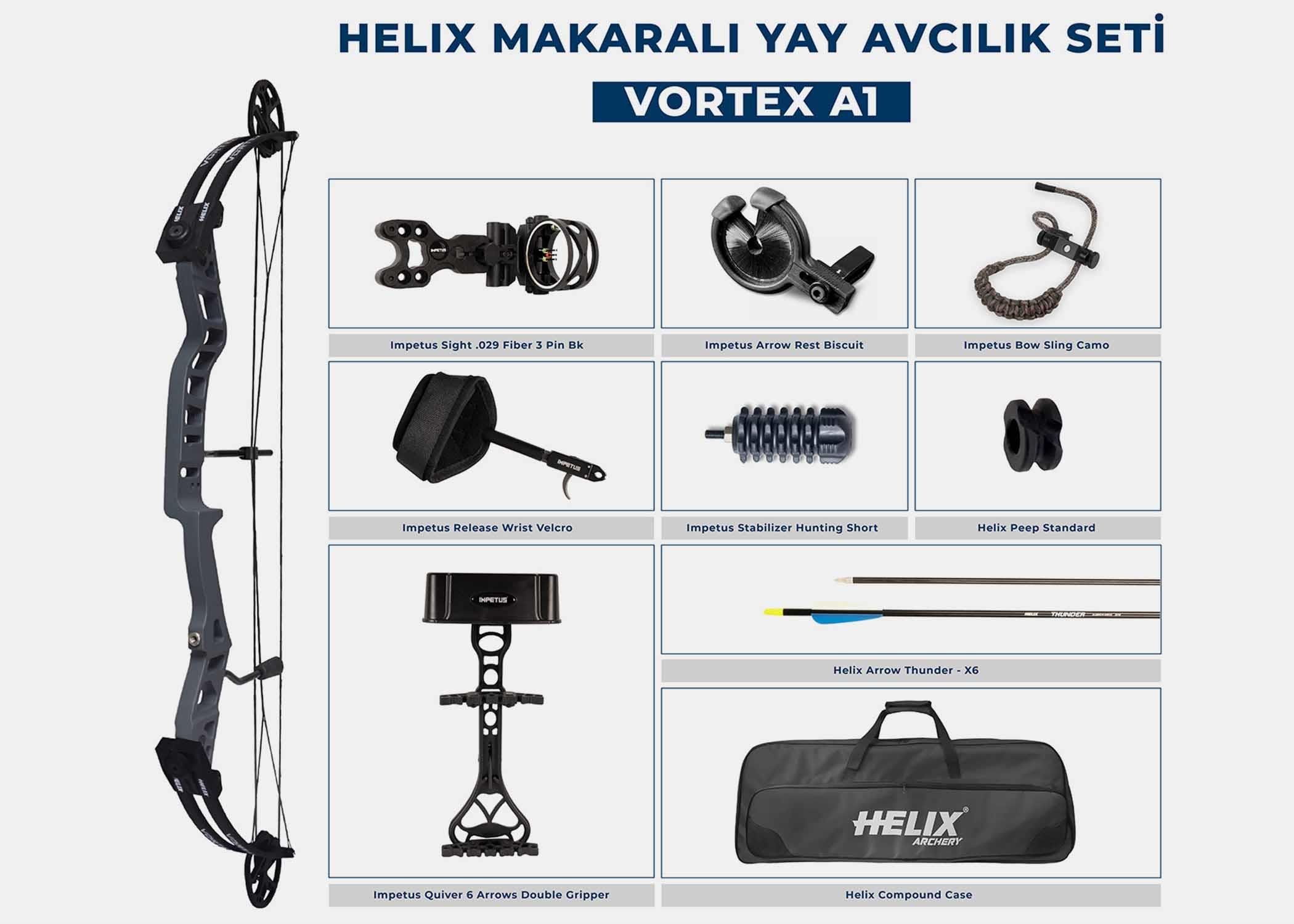 Helix Makaralı Yay Avcılık Seti Vortex A1
