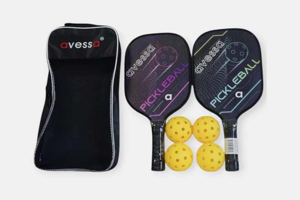 Avessa Pkl-150 Ahşap Pickleball\Paddle 2 Raket  4 Top Çantalı Set