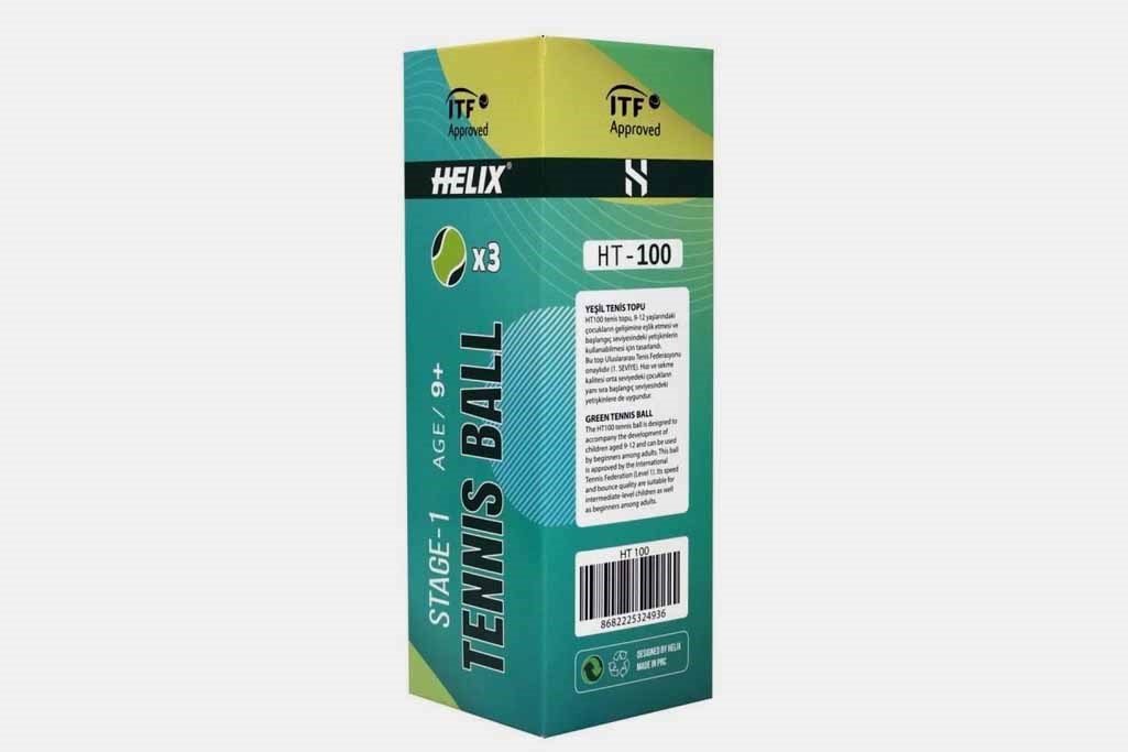 Helix Tenis Topu 9+ yaş 3'lü HT-100 Yeşil TTF&ITF Onaylı
