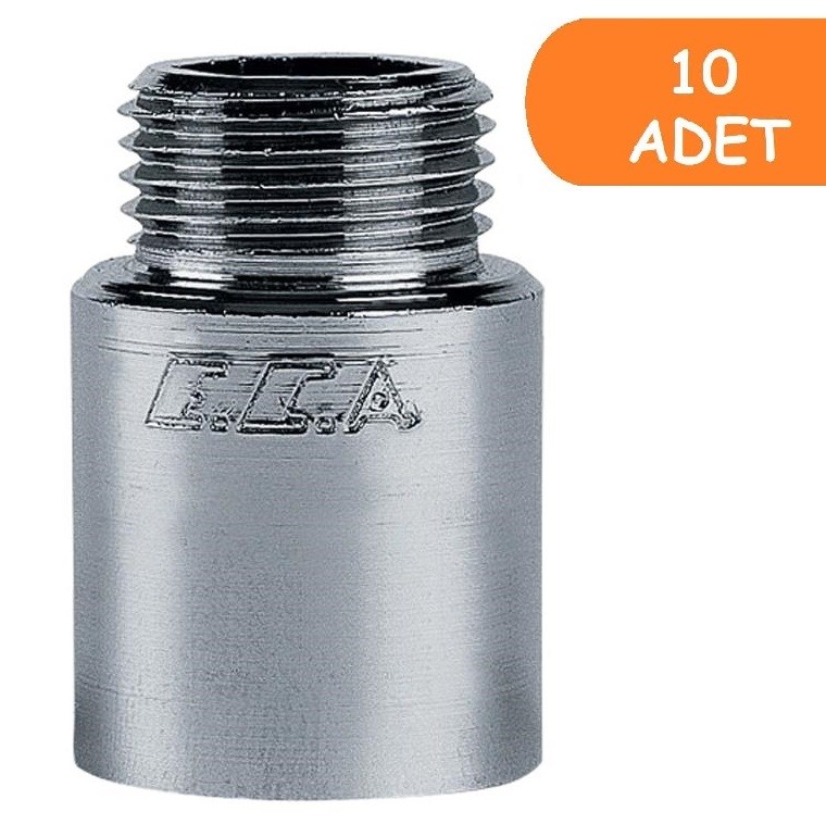 10 Adet ECA 1/2  3cm Uzatma Krom (Musluk Uzatma) 102134017 Pirinç E.C.A