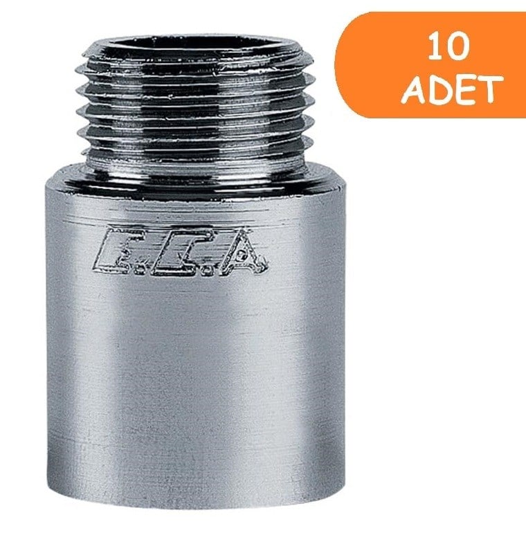 10 Adet ECA 1/2  3cm Uzatma Krom (Musluk Uzatma) 102134017 Pirinç E.C.A