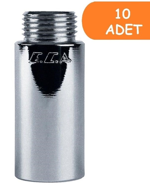 10 Adet ECA 1/2  5cm Uzatma Krom (Musluk Uzatma) 102134020 Pirinç E.C.A