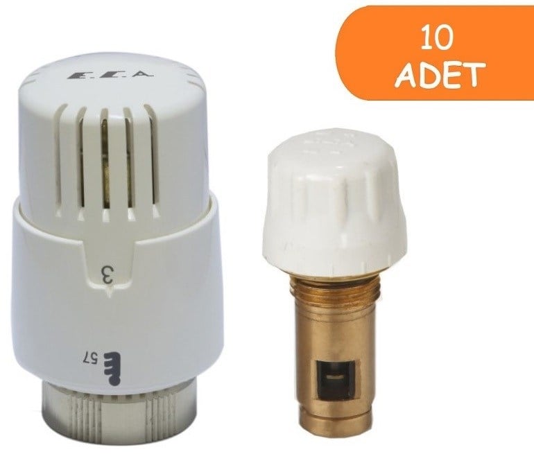10 Adet ECA Termostatik TRV4 Kafa Grubu 41,3mm 602120813