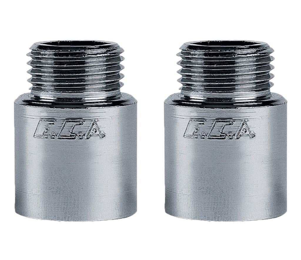 2 Adet ECA 1/2  2,5cm Uzatma Krom (Musluk Uzatma) 102134016 Pirinç E.C.A