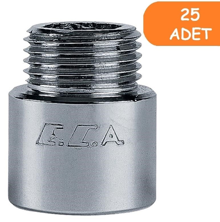 25 Adet ECA 1/2 2cm Uzatma Krom (Musluk Uzatma) 102134015 Pirinç  E.C.A