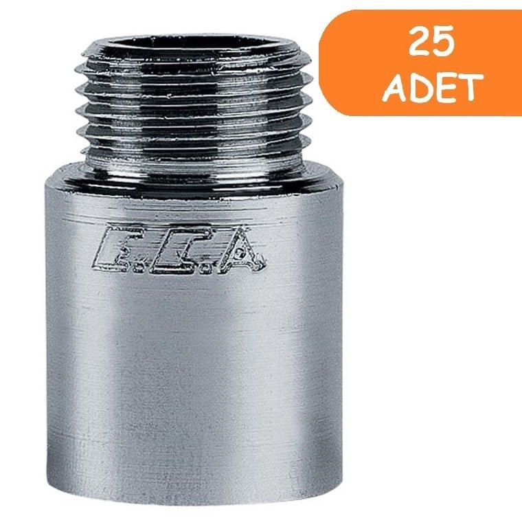 25 Adet ECA 1/2  3cm Uzatma Krom (Musluk Uzatma) 102134017 Pirinç E.C.A
