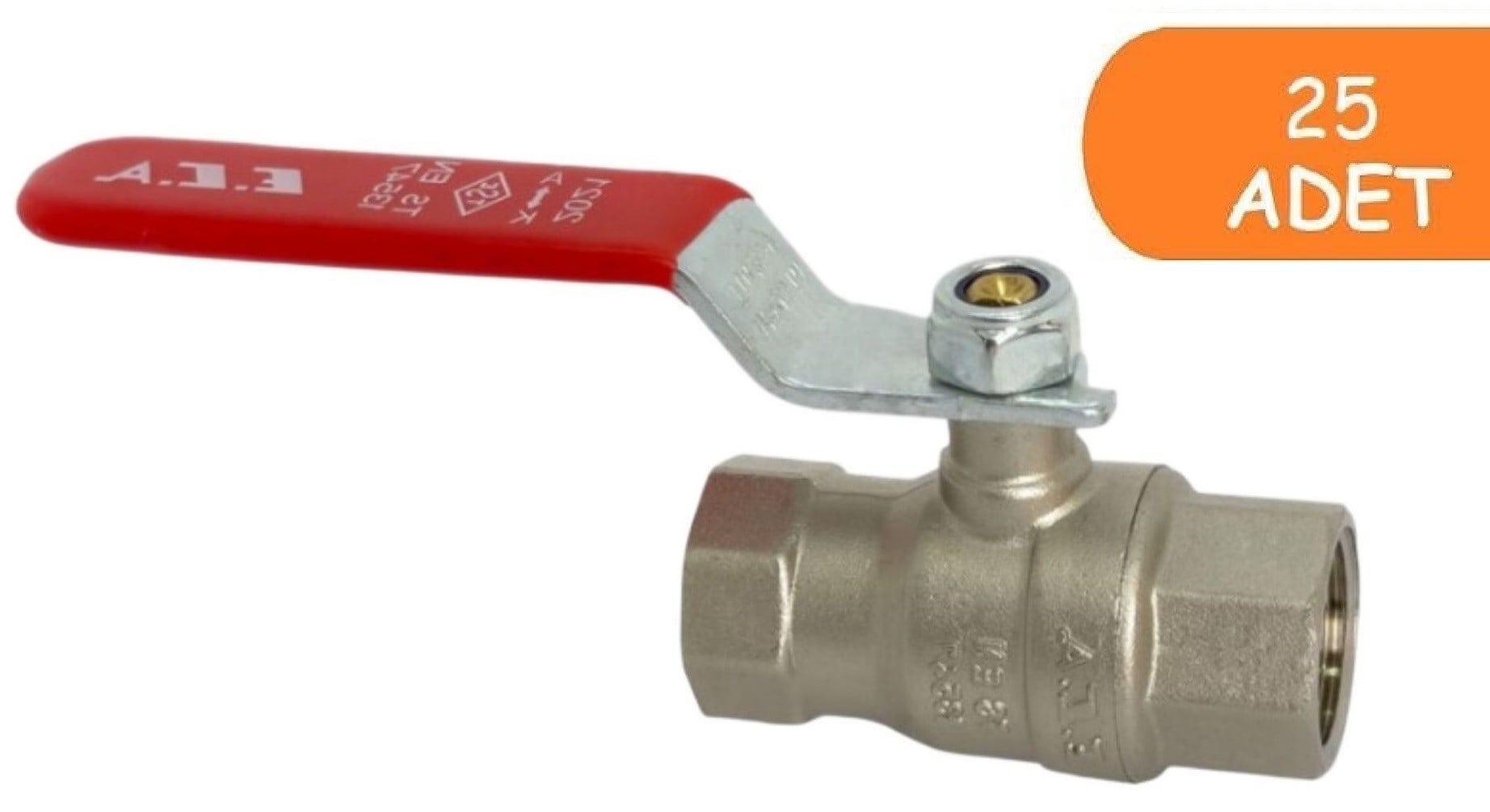 25 Adet ECA 1/2 Endüstriyel Tip Küresel  Valfi İç Vida x İç Vida PN25 602122187