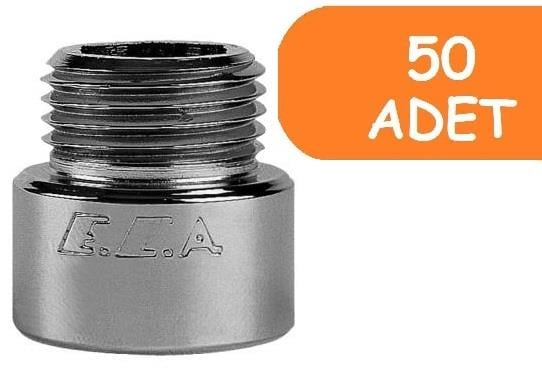 50 Adet ECA 1/2 1.5 cm Uzatma Krom (Musluk Uzatma 102134014 Pirinç E.C.A 