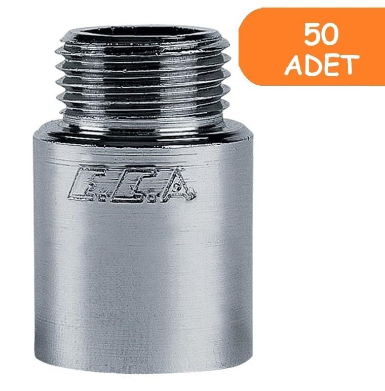 50 Adet ECA 1/2  3cm Uzatma Krom (Musluk Uzatma) 102134017 Pirinç E.C.A