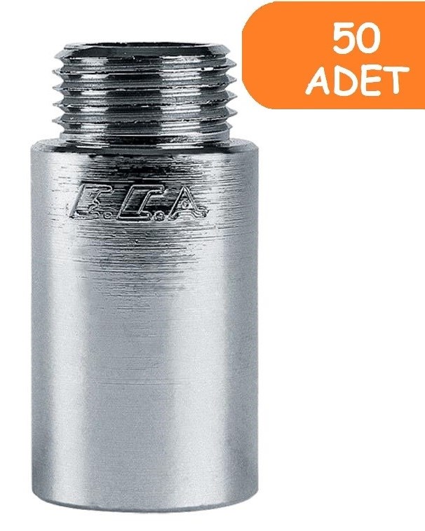 50 Adet ECA 1/2  4cm Uzatma Krom (Musluk Uzatma) 102134019 Pirinç E.C.A