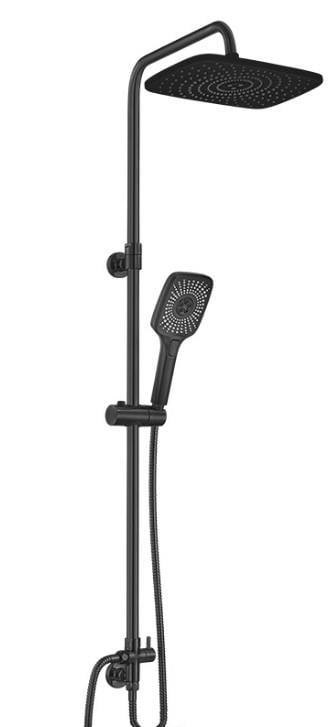 AR Troya Banyo Kare Takım Duş Kolonu Tepe Duş Seti Mat Siyah 103558051