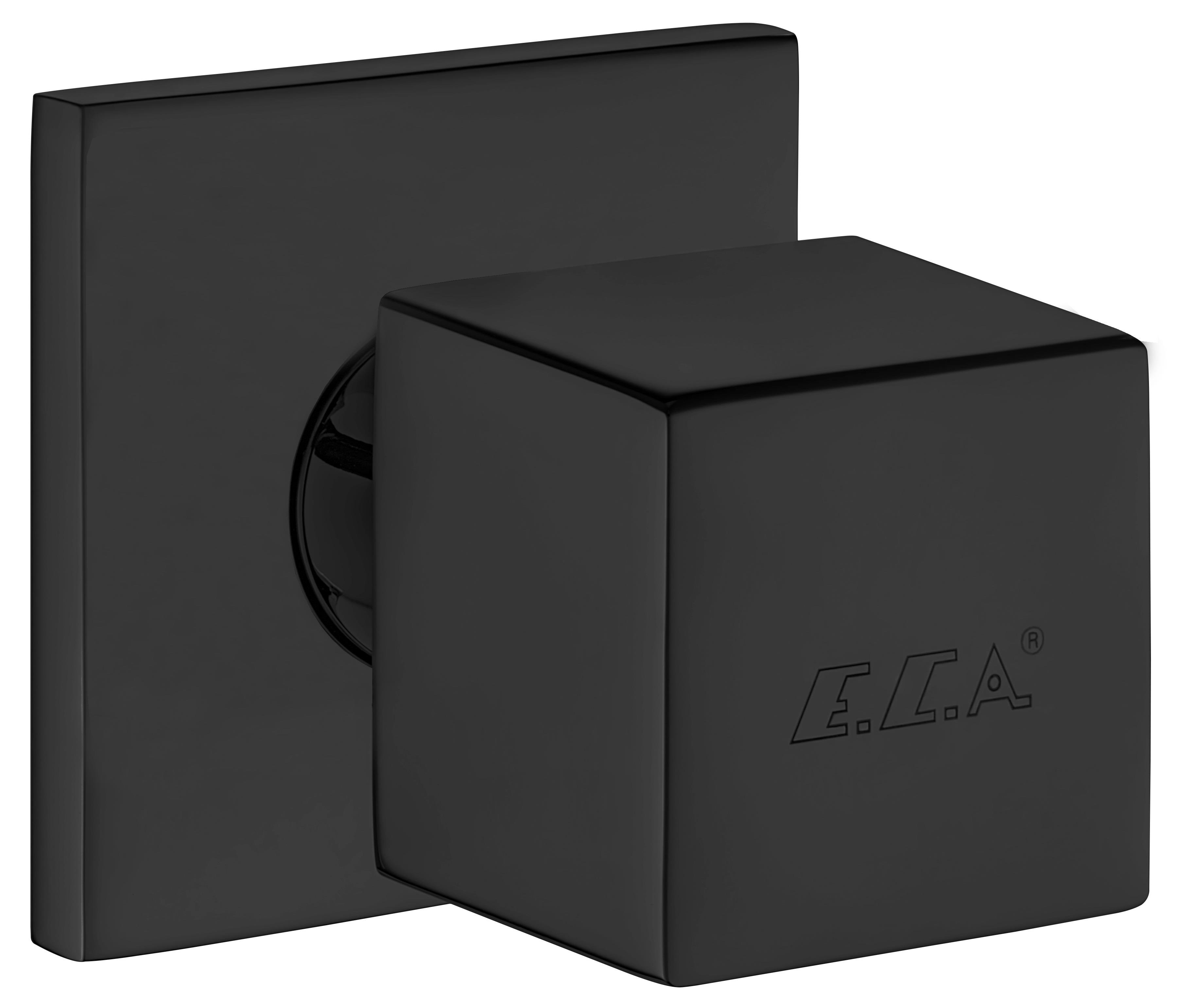 ECA Caro Kare Ankastre Ara Kesme Valfi 1/2 Mat Siyah Renkli 102151022C1