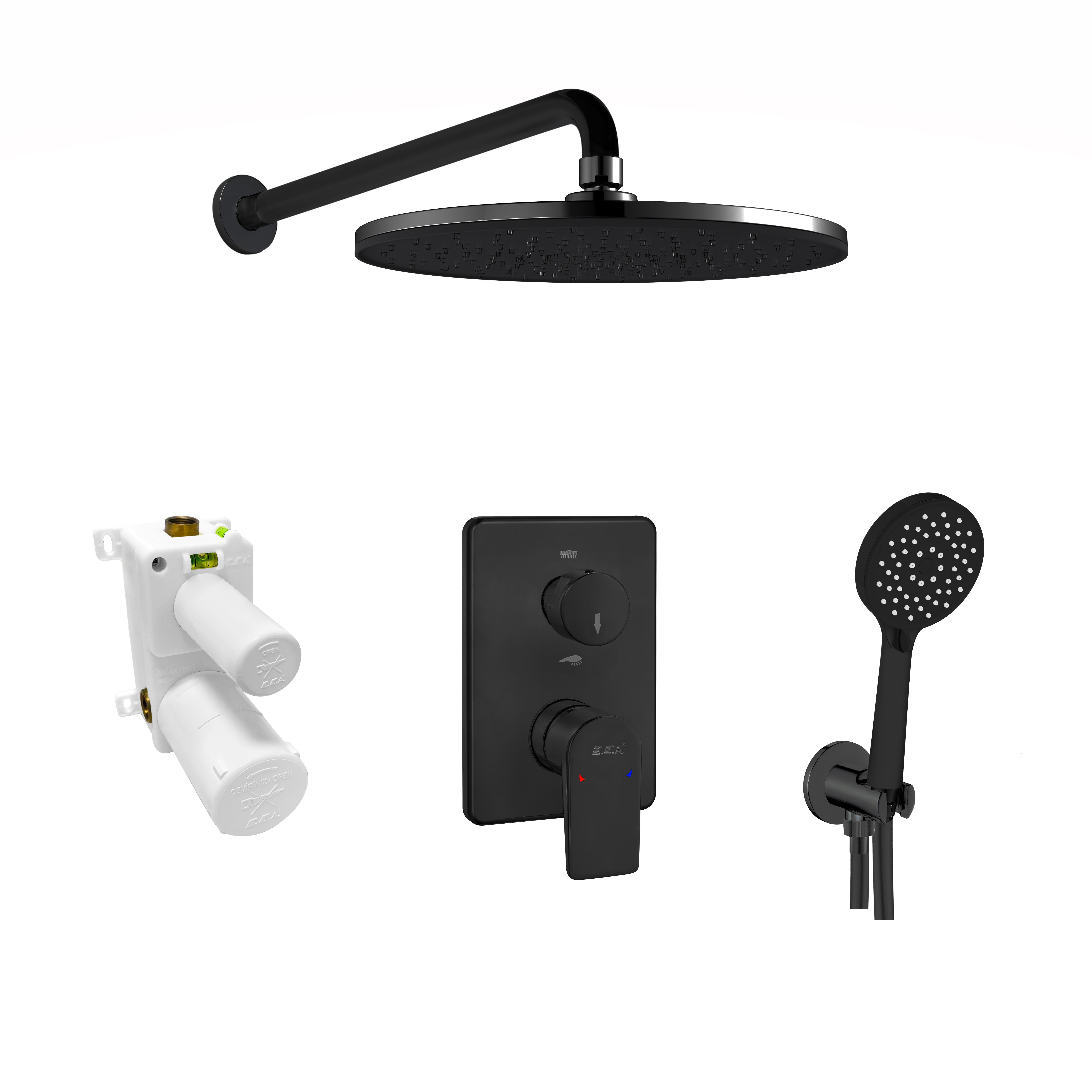 ECA Dalia Ankastre Duş Seti 2-Yollu Mat Siyah 102199773C1