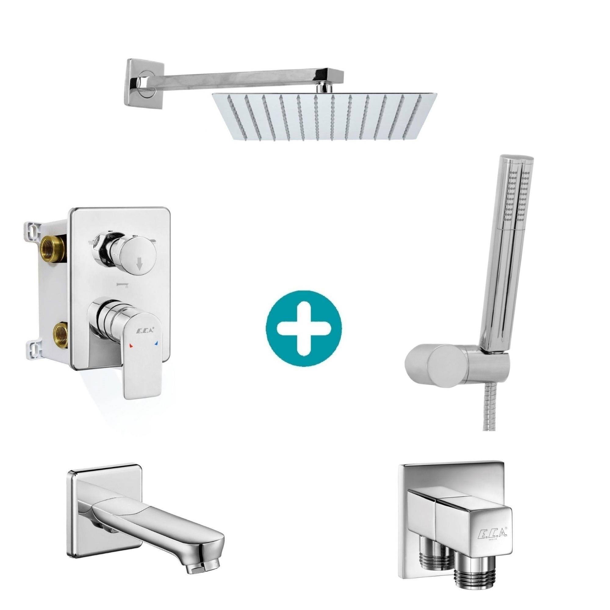 ECA Dalia Ankastre Gömme Banyo Bataryası Duş Seti Tüm Parçalar Dahil 30x30