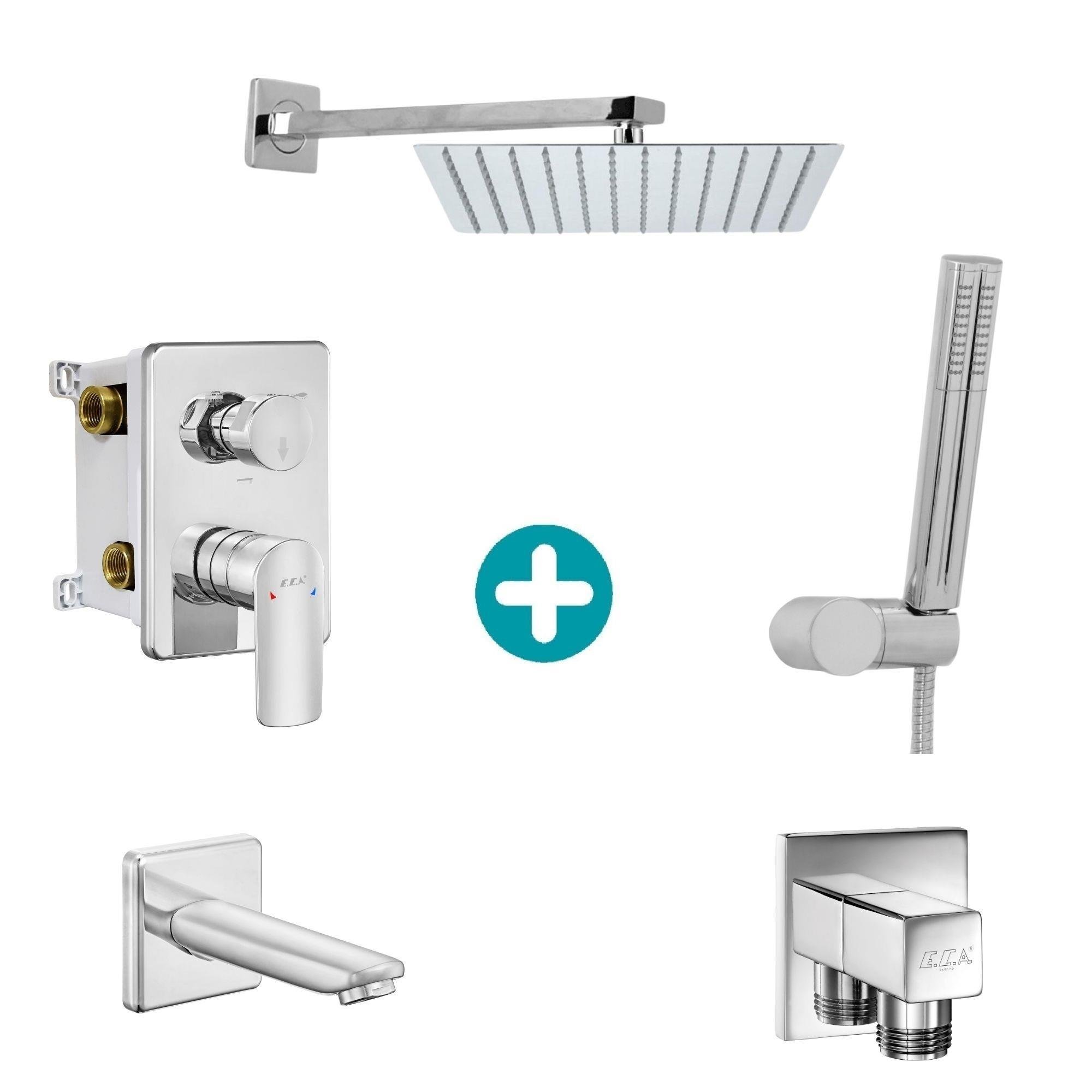 ECA Lia Ankastre Gömme Banyo Bataryası Duş Seti Tüm Parçalar Dahil 30x30