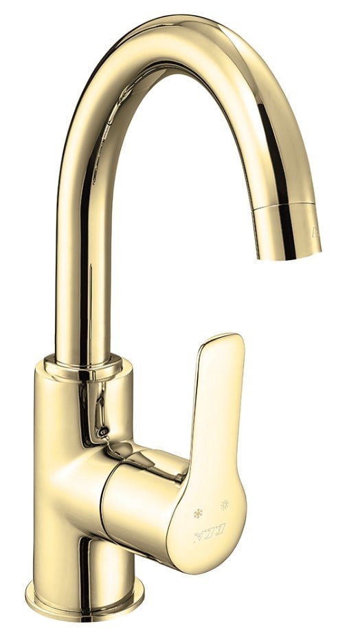 ECA Luna Kuğu Borulu Lavabo Bataryası Altın Renkli 102808953
