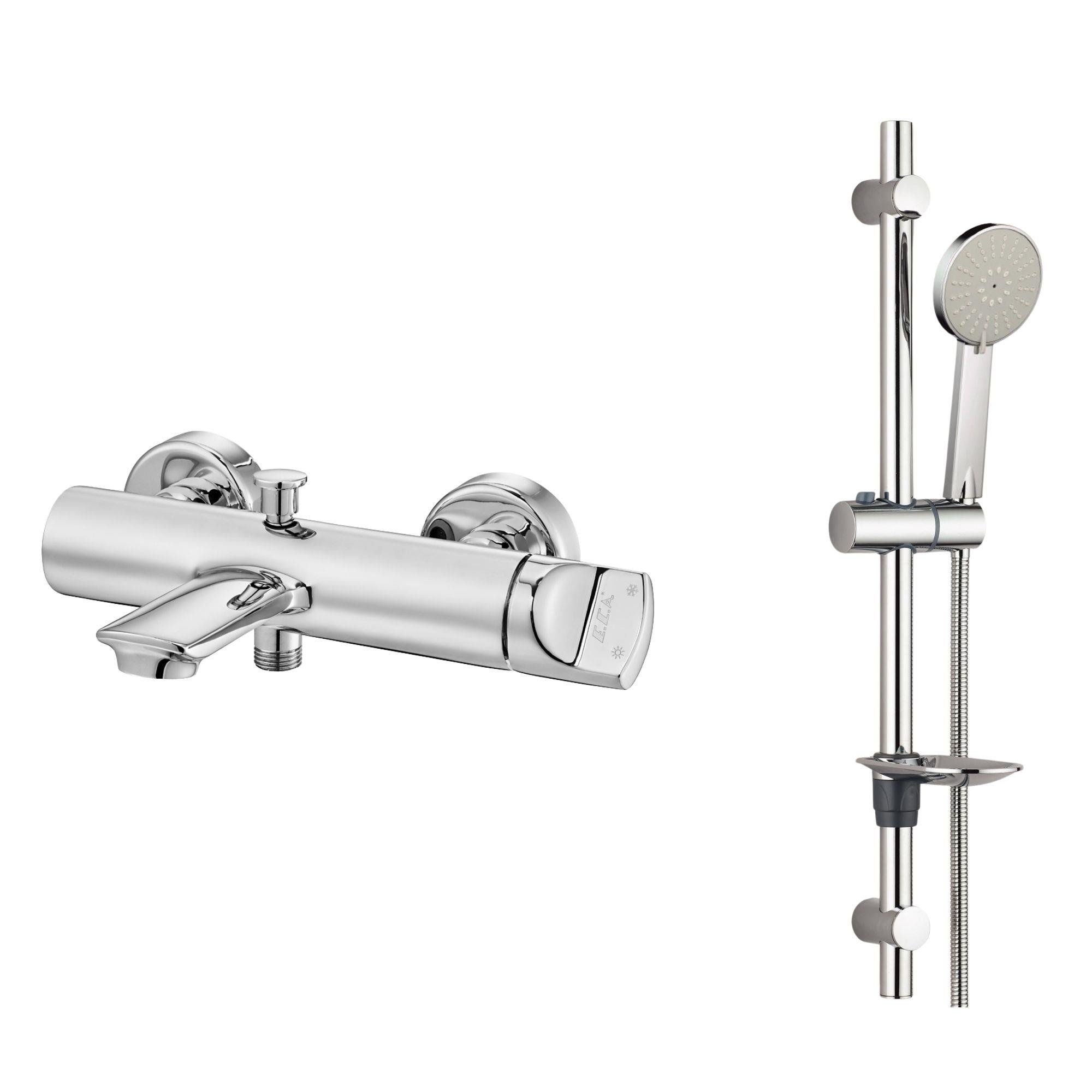 ECA Myra Banyo Bataryası  + T-MAY Lidya Oval Borulu Hareketli Sürgülü Duş Seti Üst Takımı