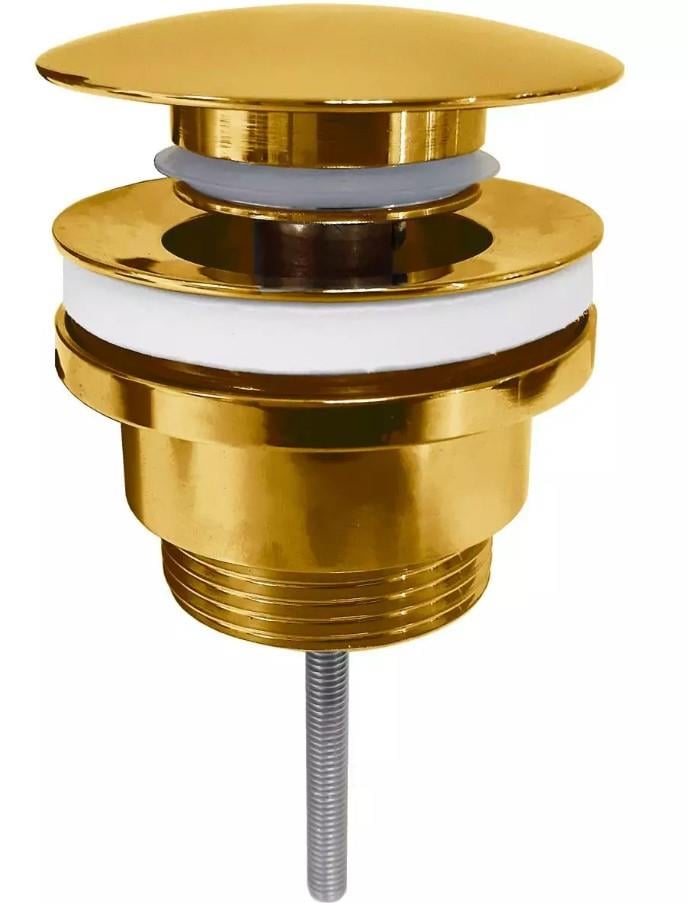 ECA Pirinç Krom Bas Aç Bırak Pop Up Taşmalı Taşmasız Lavabo Sifonu Altın 402129031A1