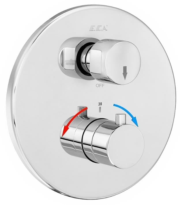 ECA Termostatik Ankastre Banyo Bataryası Sıva Üstü 2 Yollu 102167215-YDE