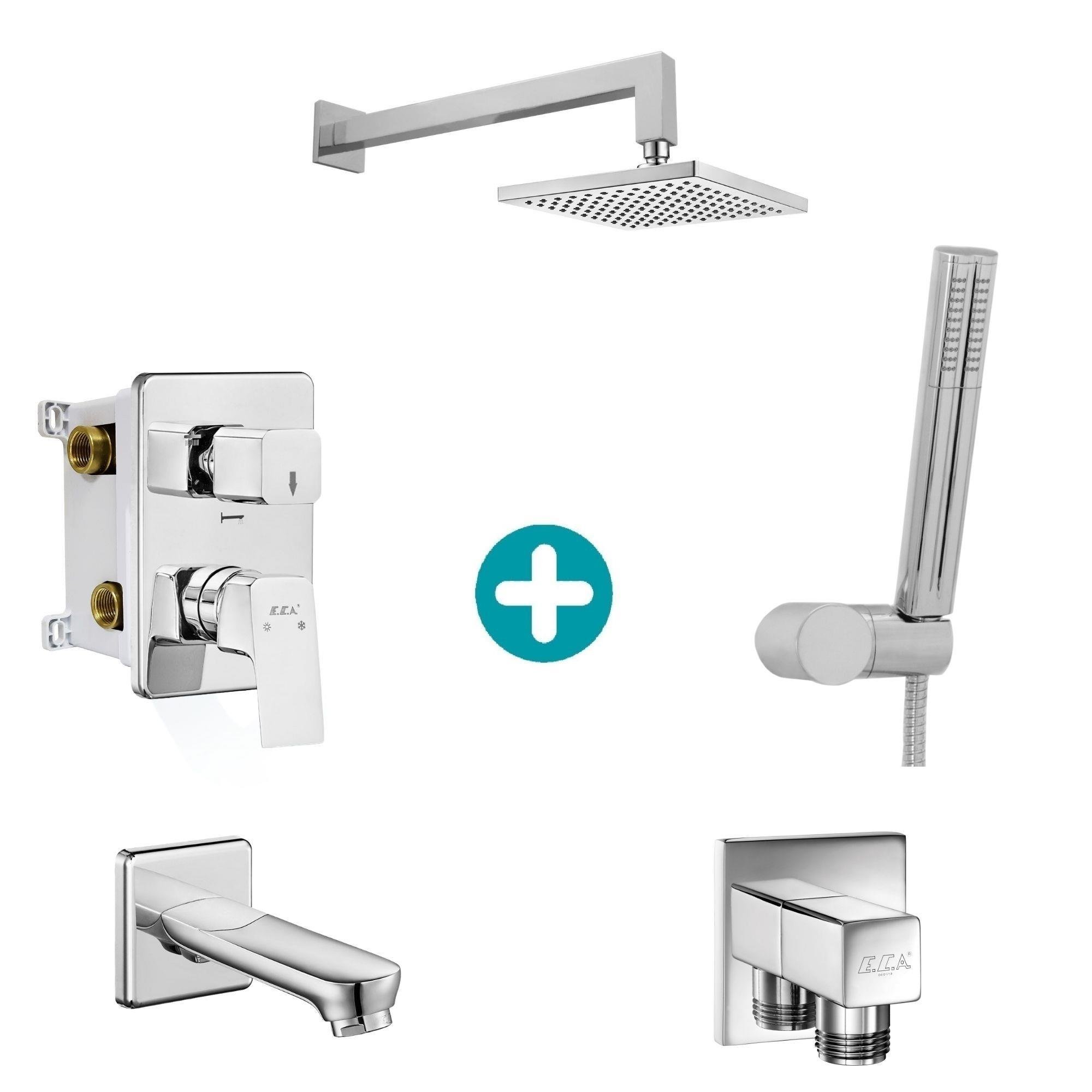 ECA Tiera Ankastre Gömme Banyo Bataryası Duş Seti Tüm Parçalar Dahil 